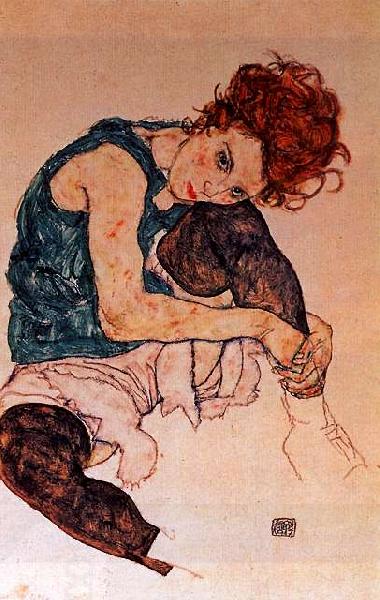 Egon Schiele Seated Woman with Bent Knee oil painting picture